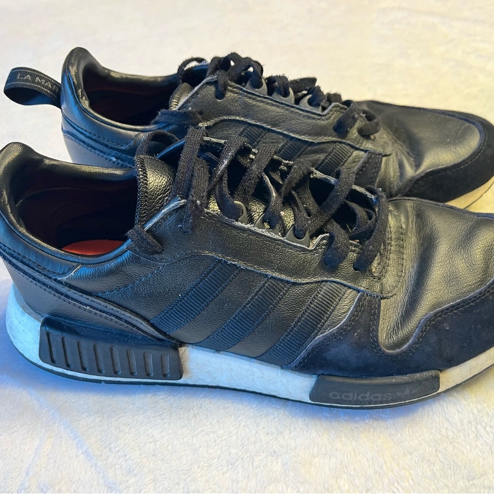 adidas Men’s Black Leather & Suede Low-Top Sneakers